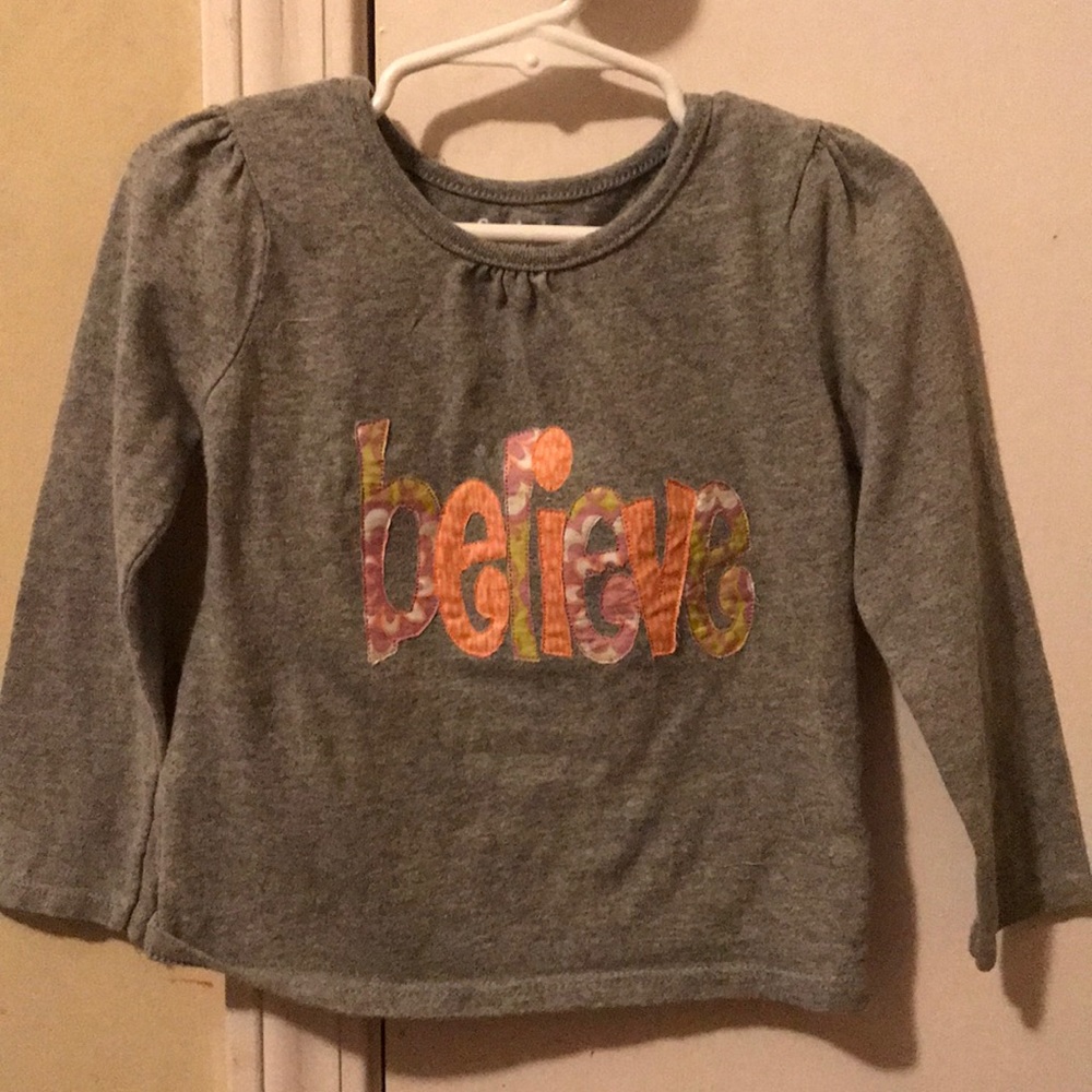 Toddler girls gray long sleeve shirt